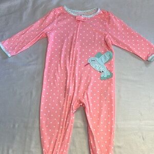 Carter's - Pink and White Cozy Footie Sleeper One Piece